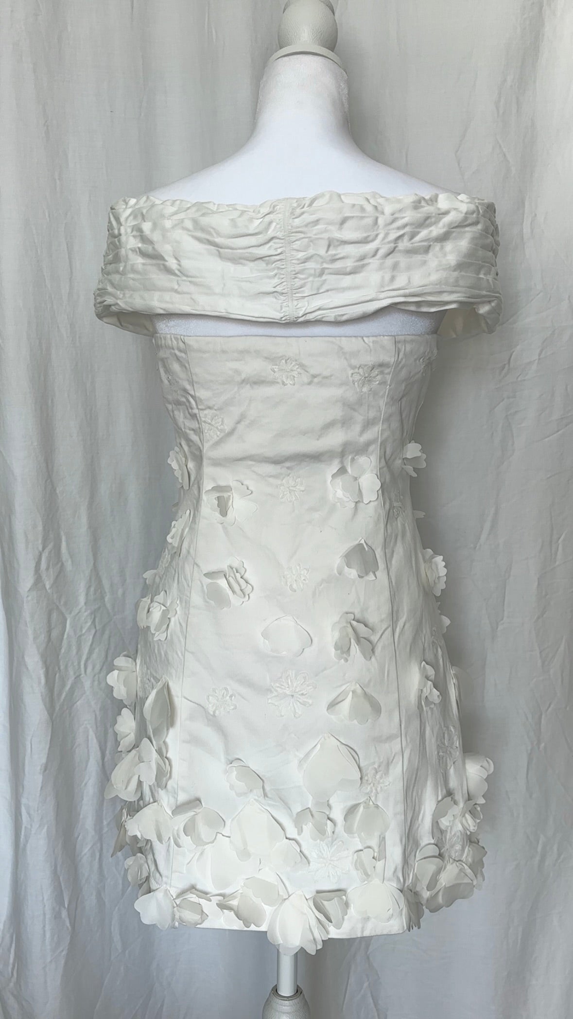 BHLDN by Anthropologie Size S 3D Floral Off The Shoulder Mini Occasions Dress
