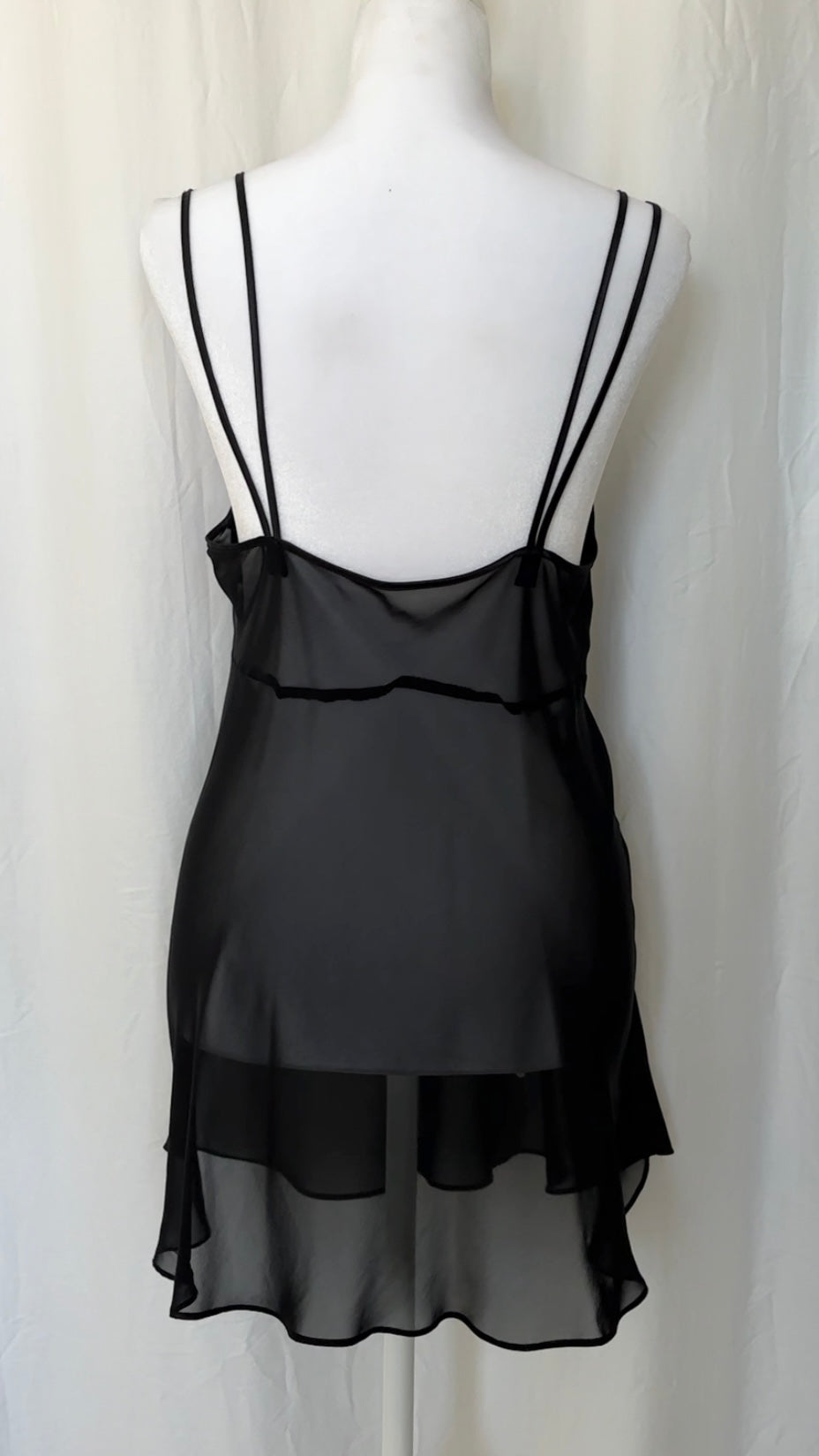 Dentelle Size M Sheer Beaded Mini Slip Dress