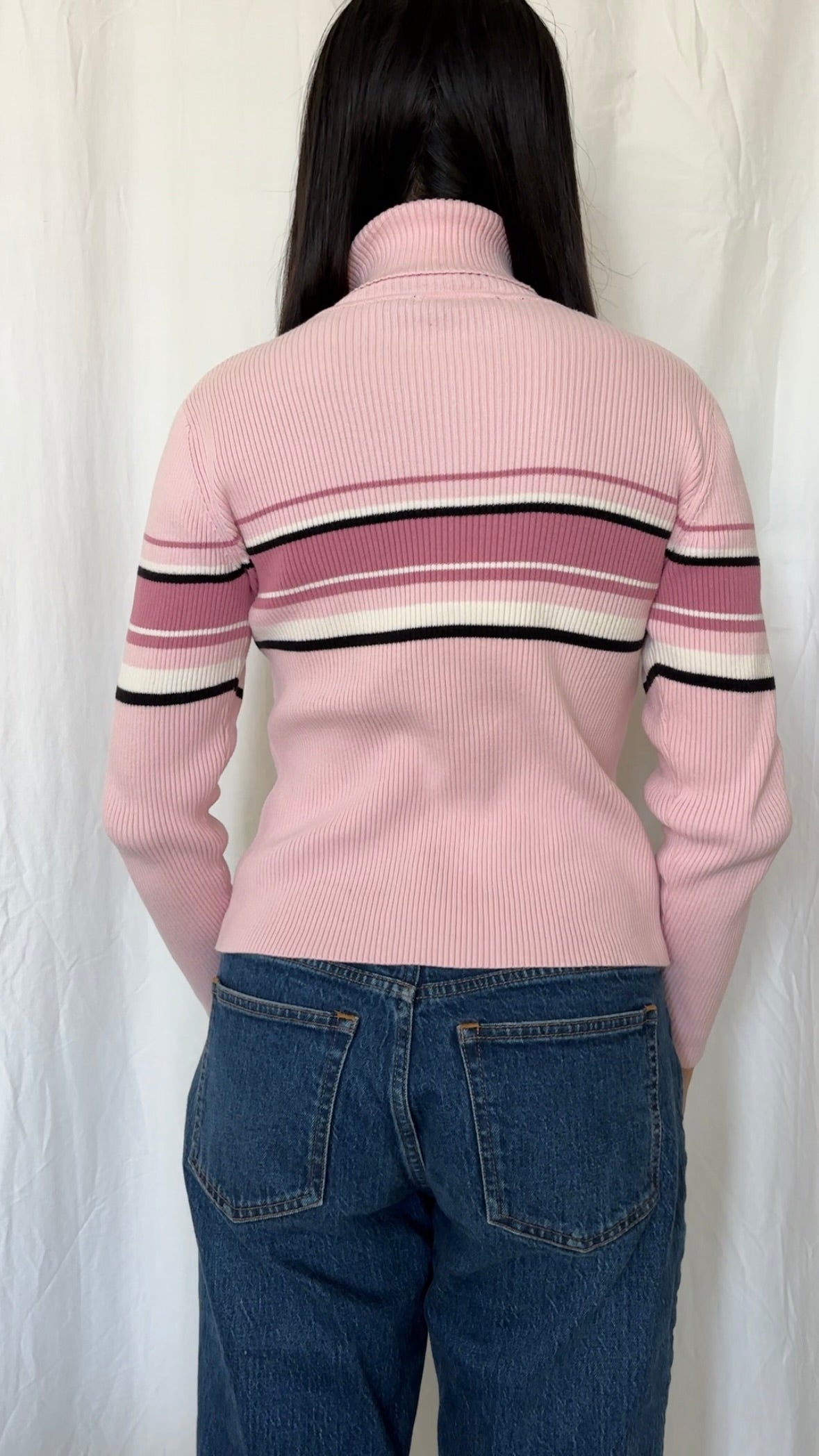 Relativity Size XS Striped Turtleneck Long Sleeve Sweater Top