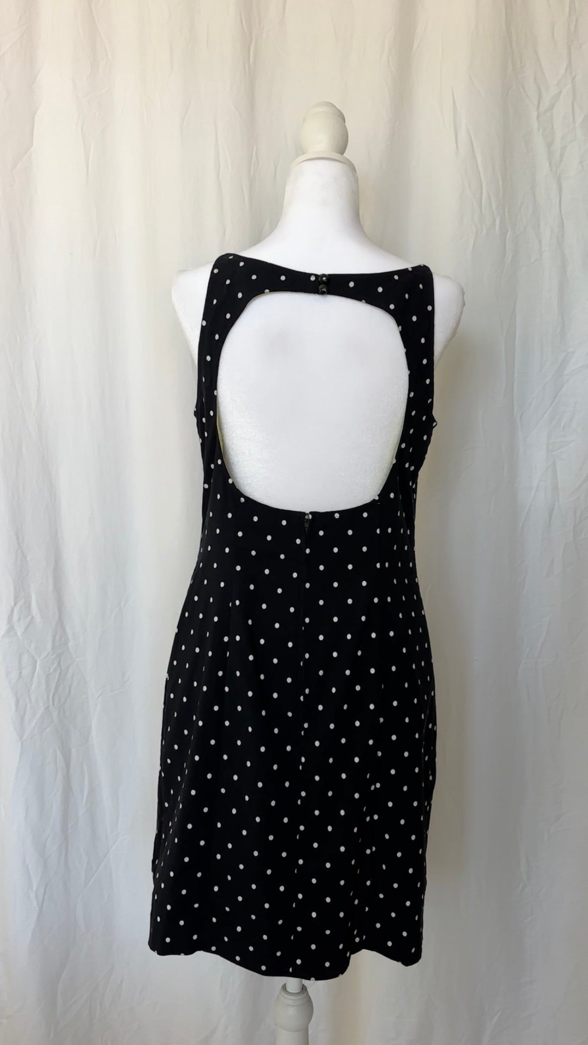 Dawn Joy Size M Open Back Polka Dot Midi Dress