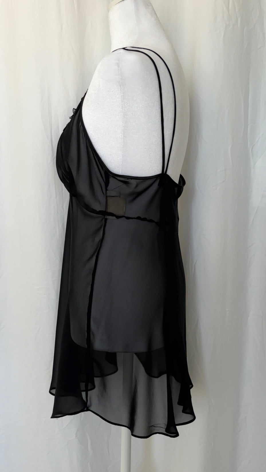 Dentelle Size M Sheer Beaded Mini Slip Dress