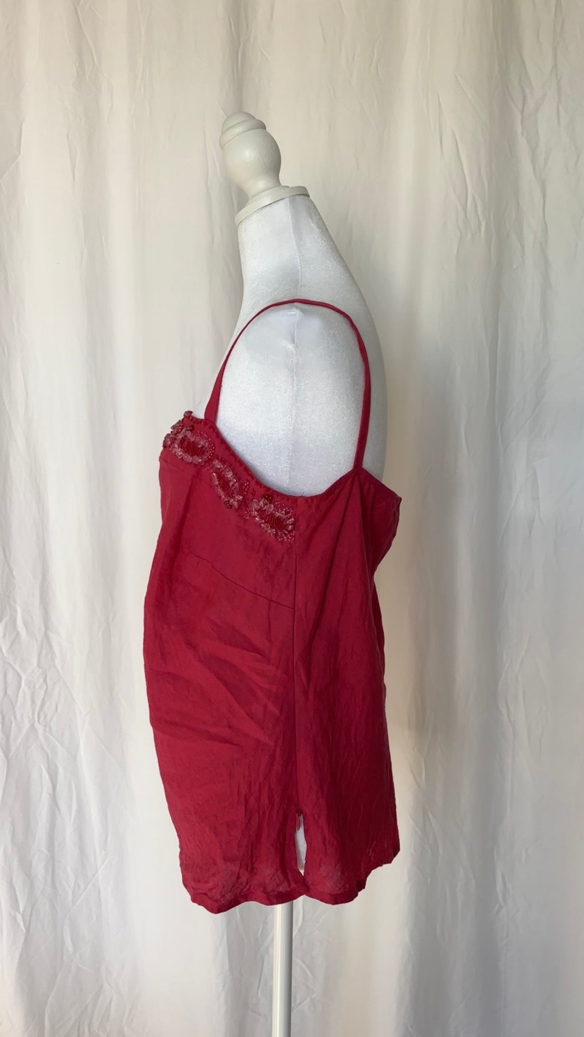 Luisa Spagnoli Size XXL Linen Beaded Sleeveless Top