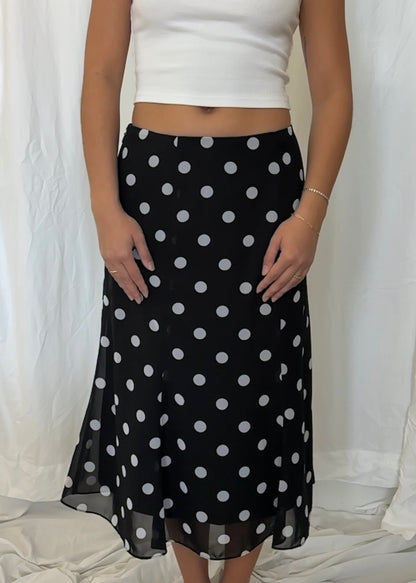 Jones Wear Size M Polka Dot Low Rise Midi Skirt
