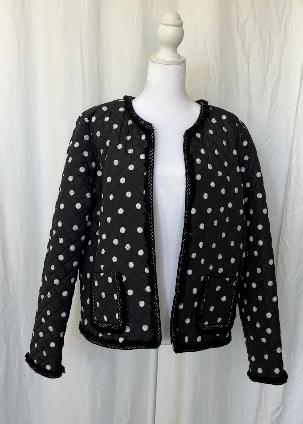 Crown & Ivy Size S Polka Dot Quilted Jacket