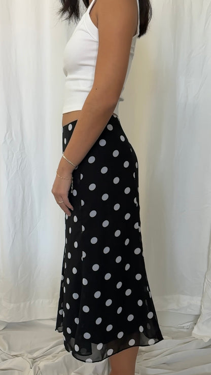 Jones Wear Size M Polka Dot Low Rise Midi Skirt