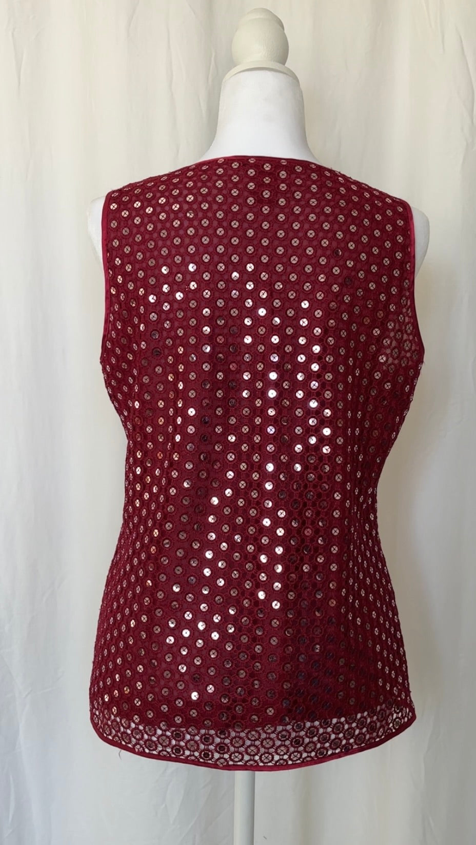 Etcetera Size L Mirrored Sparkly Sequins Tank Top