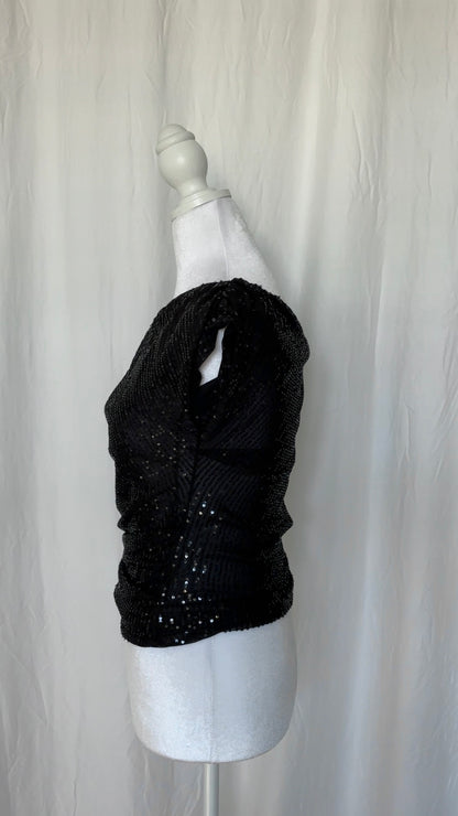 Size XS Sequin One Shoulder Sleeveless Top