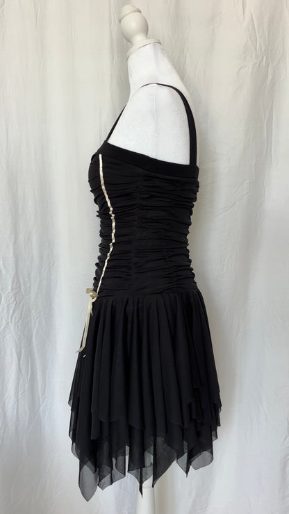 IZ Byer California Size XS Ruffle Bow Sleeveless Mini Occasions Dress