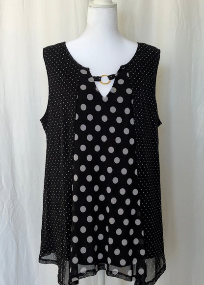 Robert Louis Size L Polka Dot Sleeveless Top
