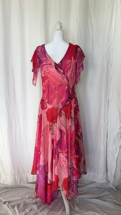 Signature by Robbie Bee Size M Ruffle Beaded Maxi Occasions Dress