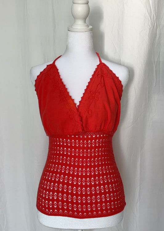 Giocam Size XL Embroider Halter Sleeveless Top