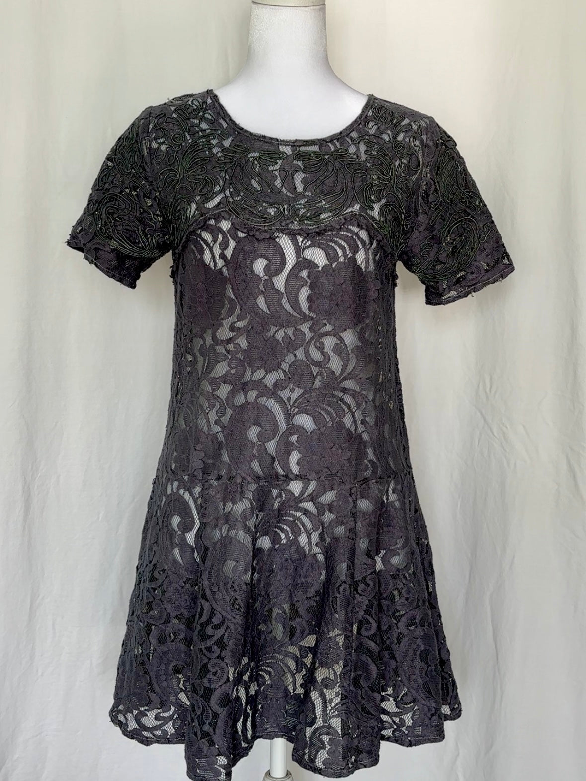 Free People Size S Short Sleeve Lace Midi Dress