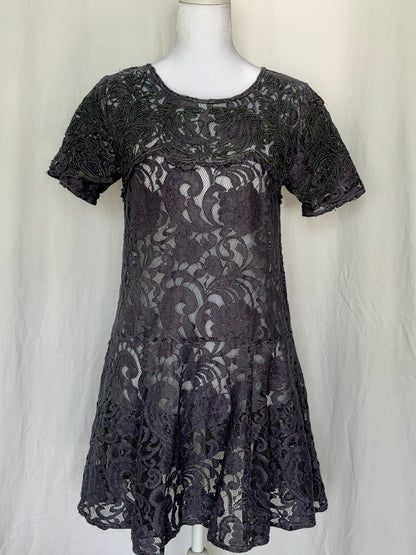 Free People Size S Short Sleeve Lace Midi Dress
