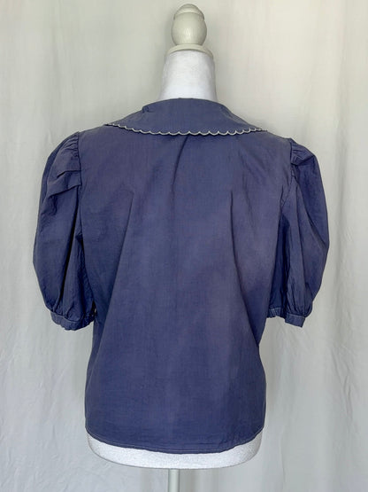 Steve Madden Size M Embroidered Puff Sleeve Top