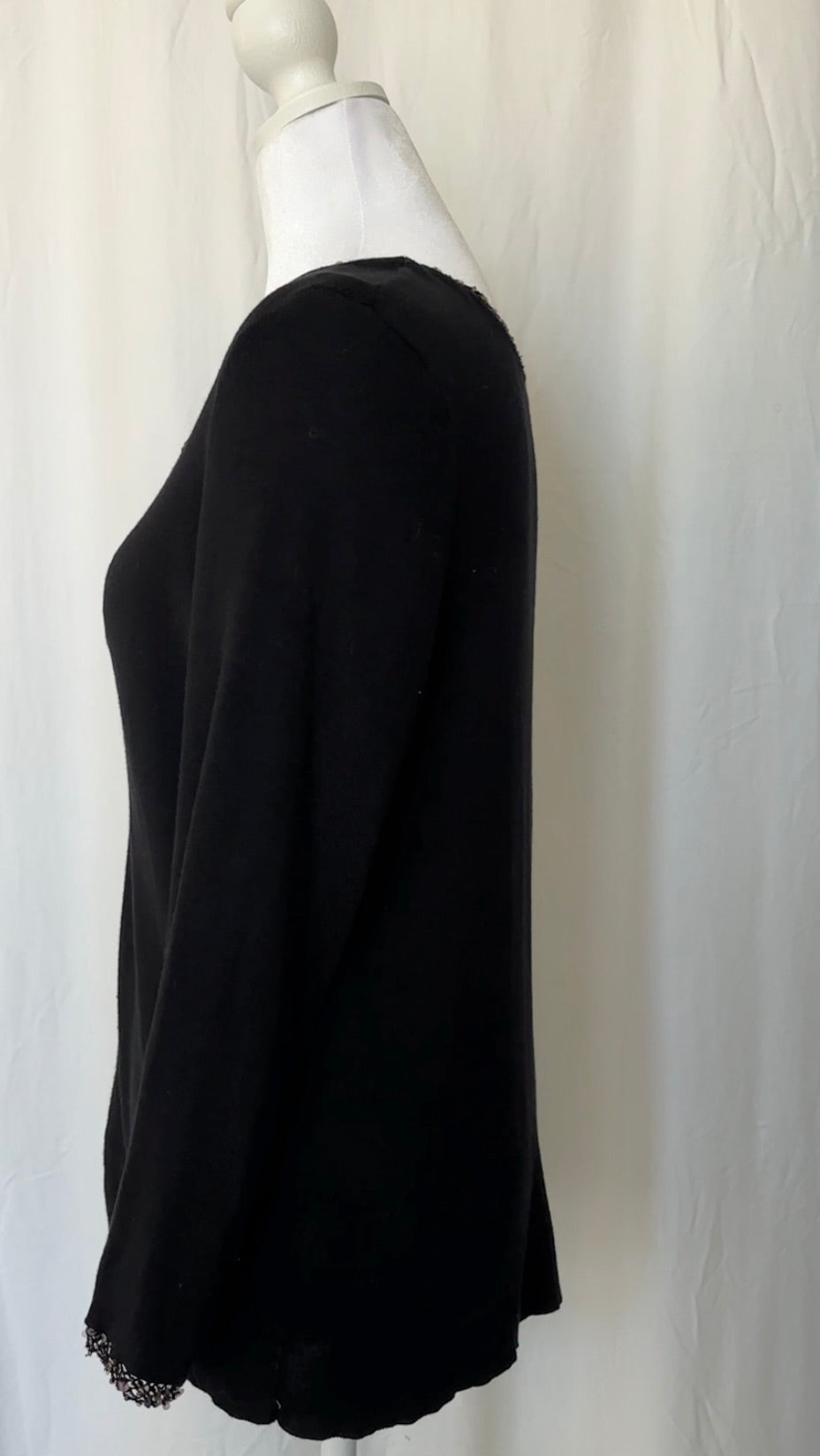 Sigrid Olsen Size L Sequin Silk 3/4 Sleeve Top