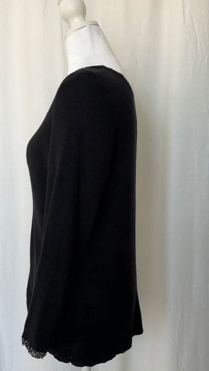 Sigrid Olsen Size L Sequin Silk 3/4 Sleeve Top