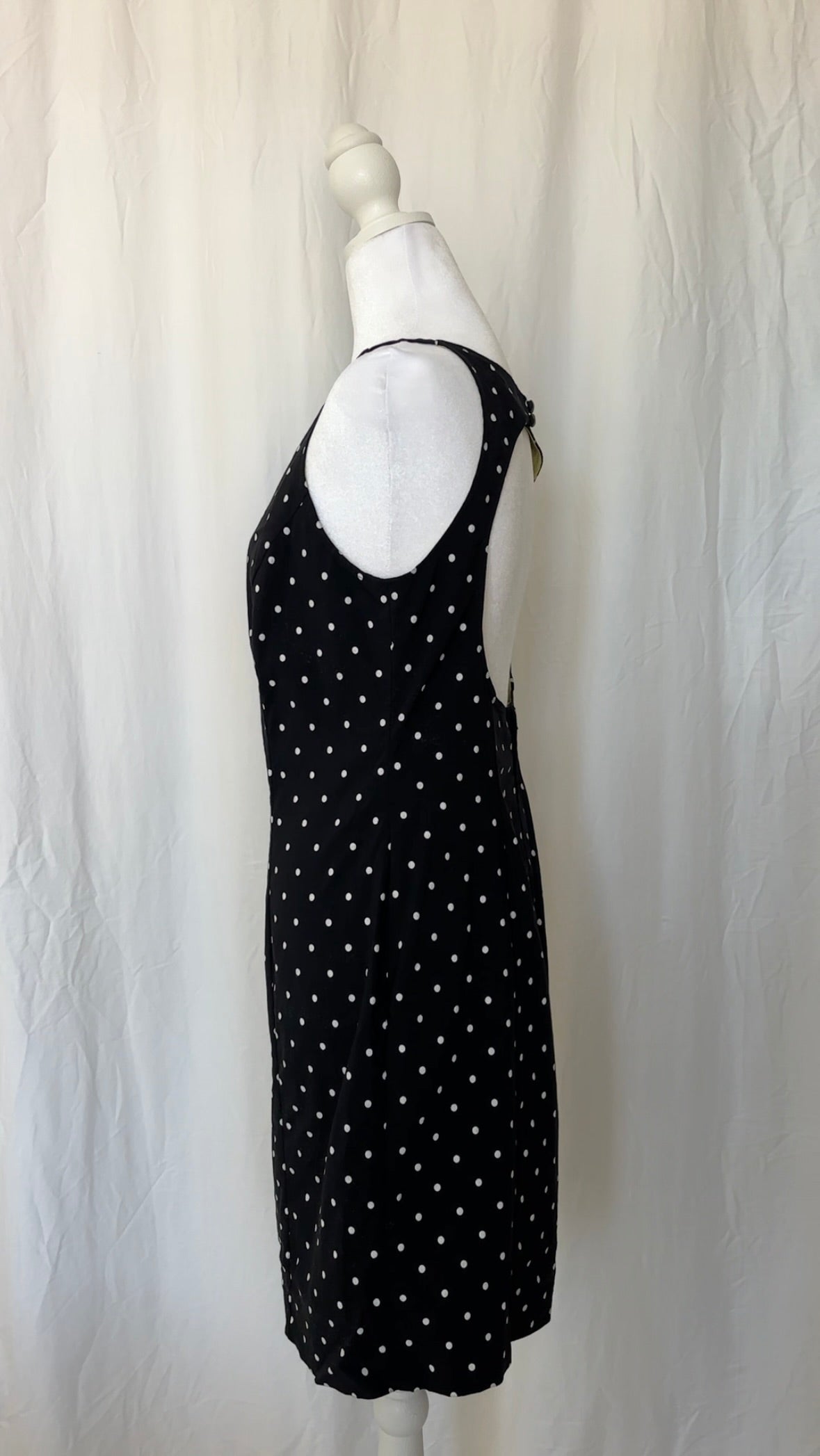 Dawn Joy Size M Open Back Polka Dot Midi Dress