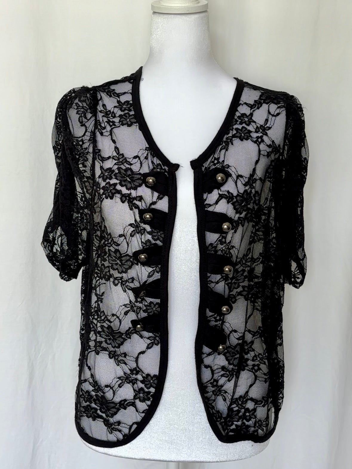 Delixious Size 3XL Lace Short Sleeve Cardigan