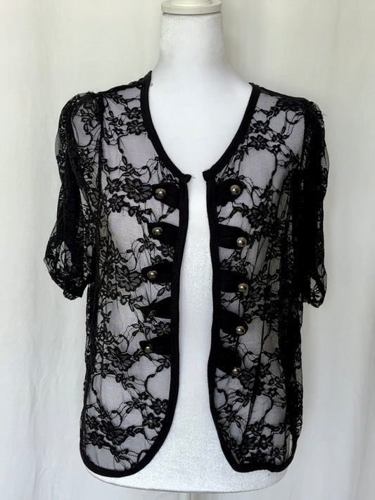 Delixious Size 3XL Lace Short Sleeve Cardigan
