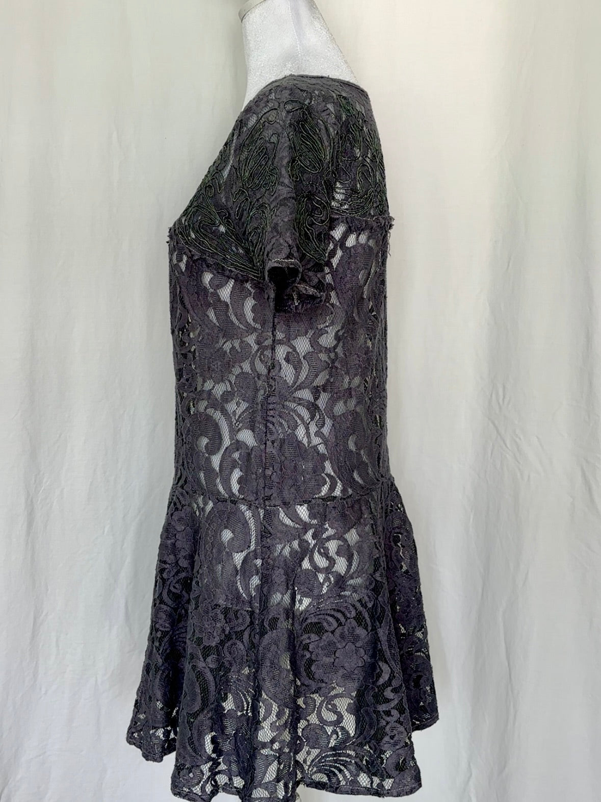 Free People Size S Short Sleeve Lace Midi Dress