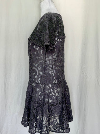 Free People Size S Short Sleeve Lace Midi Dress