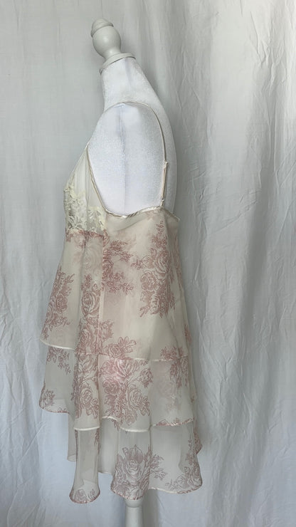 Valerie Stevens Size M Floral Sequins Midi Slip Sleeveless Dress
