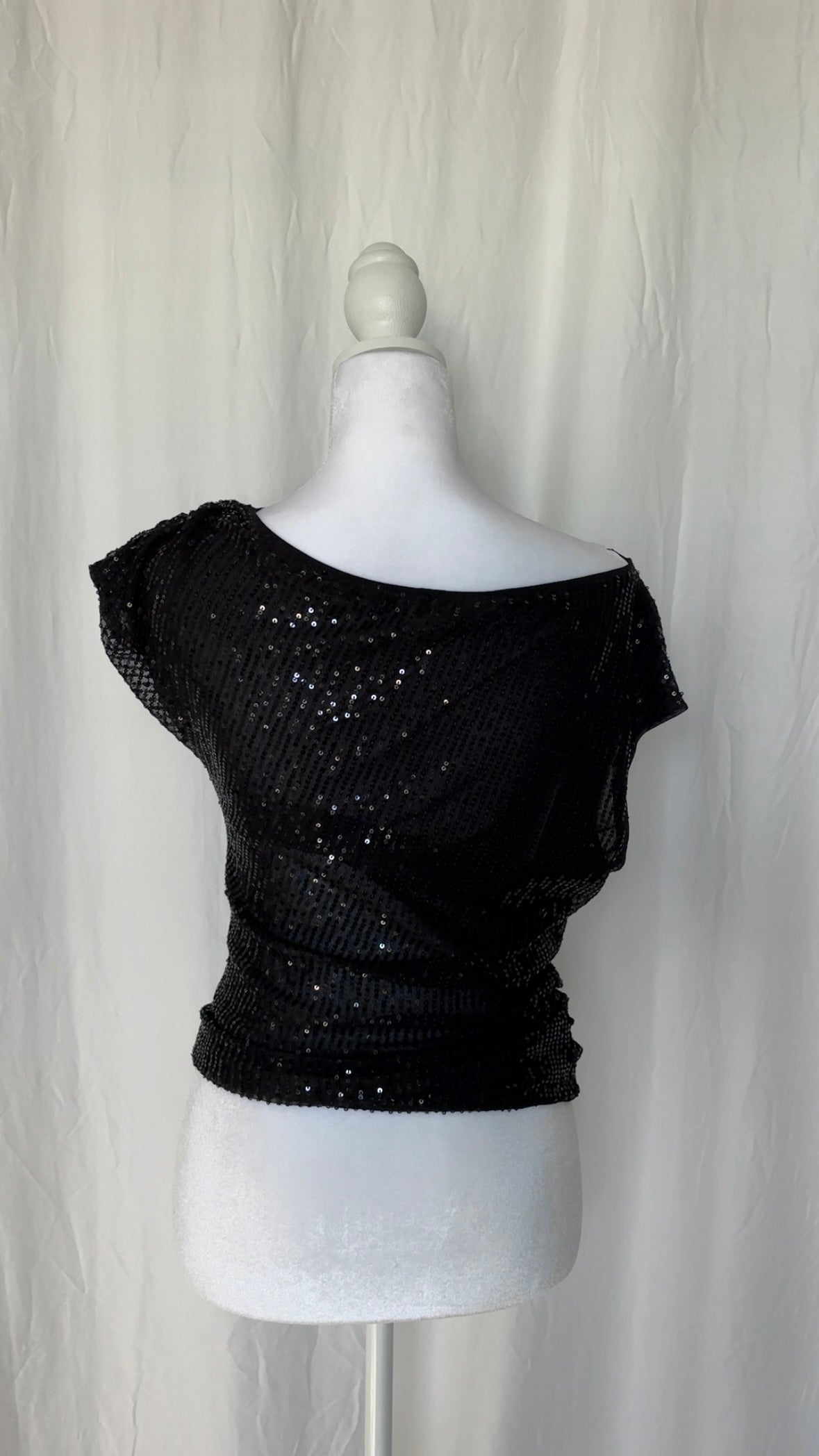 Size XS Sequin One Shoulder Sleeveless Top