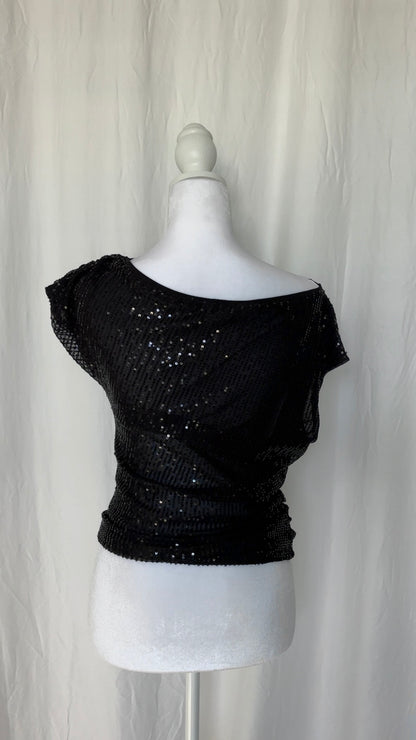 Size XS Sequin One Shoulder Sleeveless Top