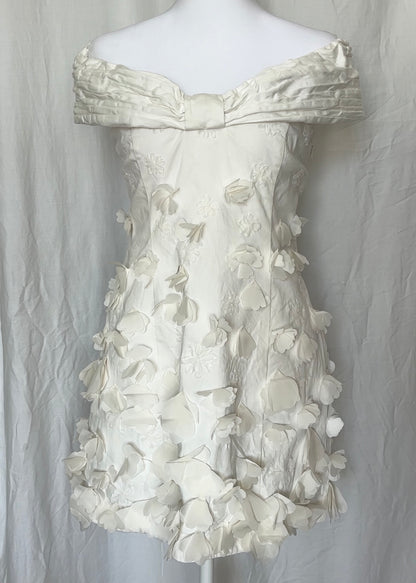 BHLDN by Anthropologie Size S 3D Floral Off The Shoulder Mini Occasions Dress
