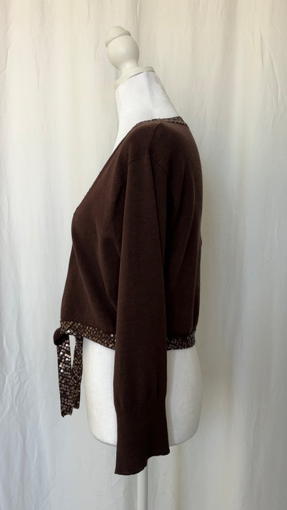 Uniform John Paul Richard Size XL Sequin Silk Wrap Outerwear