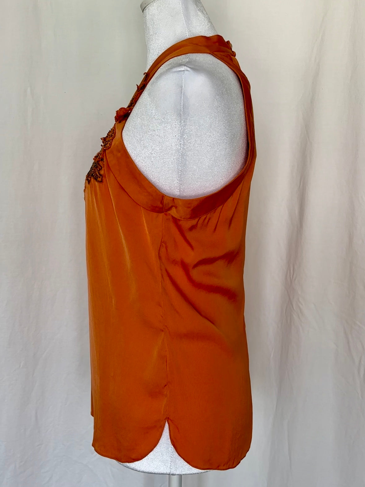 Elie Tahari Size S Silk Beaded Halter Top