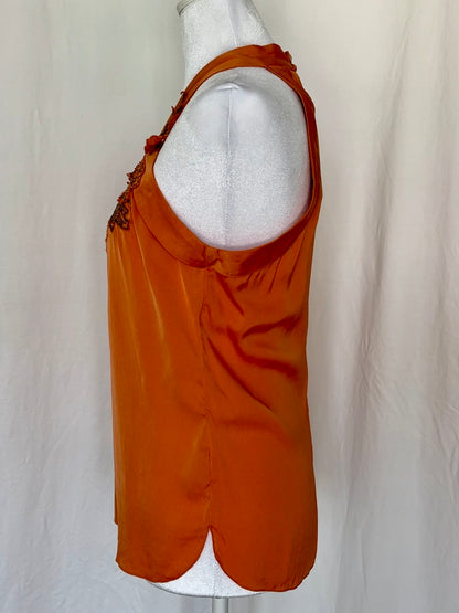 Elie Tahari Size S Silk Beaded Halter Top