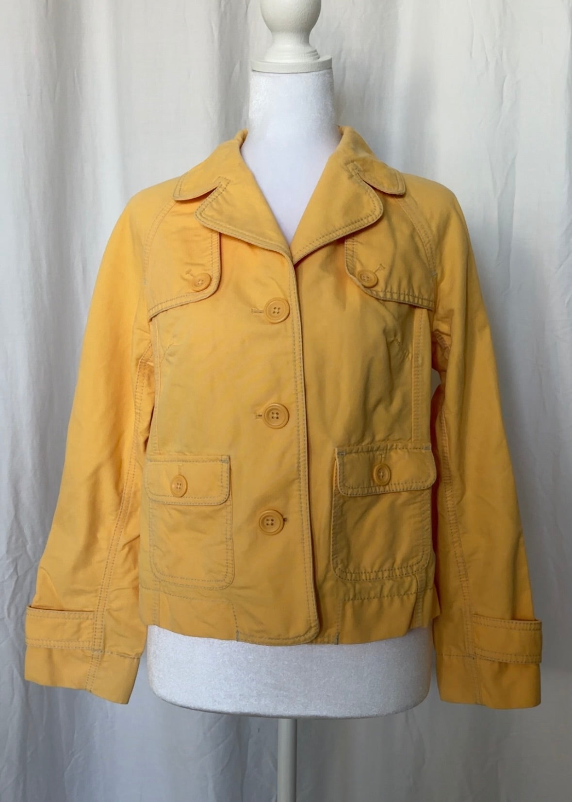 Loft Size XS Yellow Pea Coat Outerwear