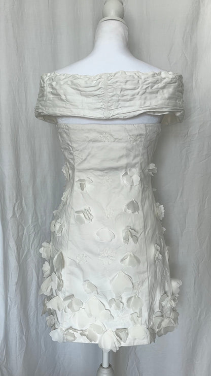 BHLDN by Anthropologie Size S 3D Floral Off The Shoulder Mini Occasions Dress