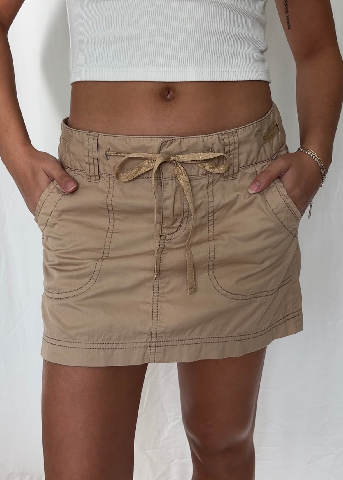 Express Size XS Cotton Cargo Mini Skirt