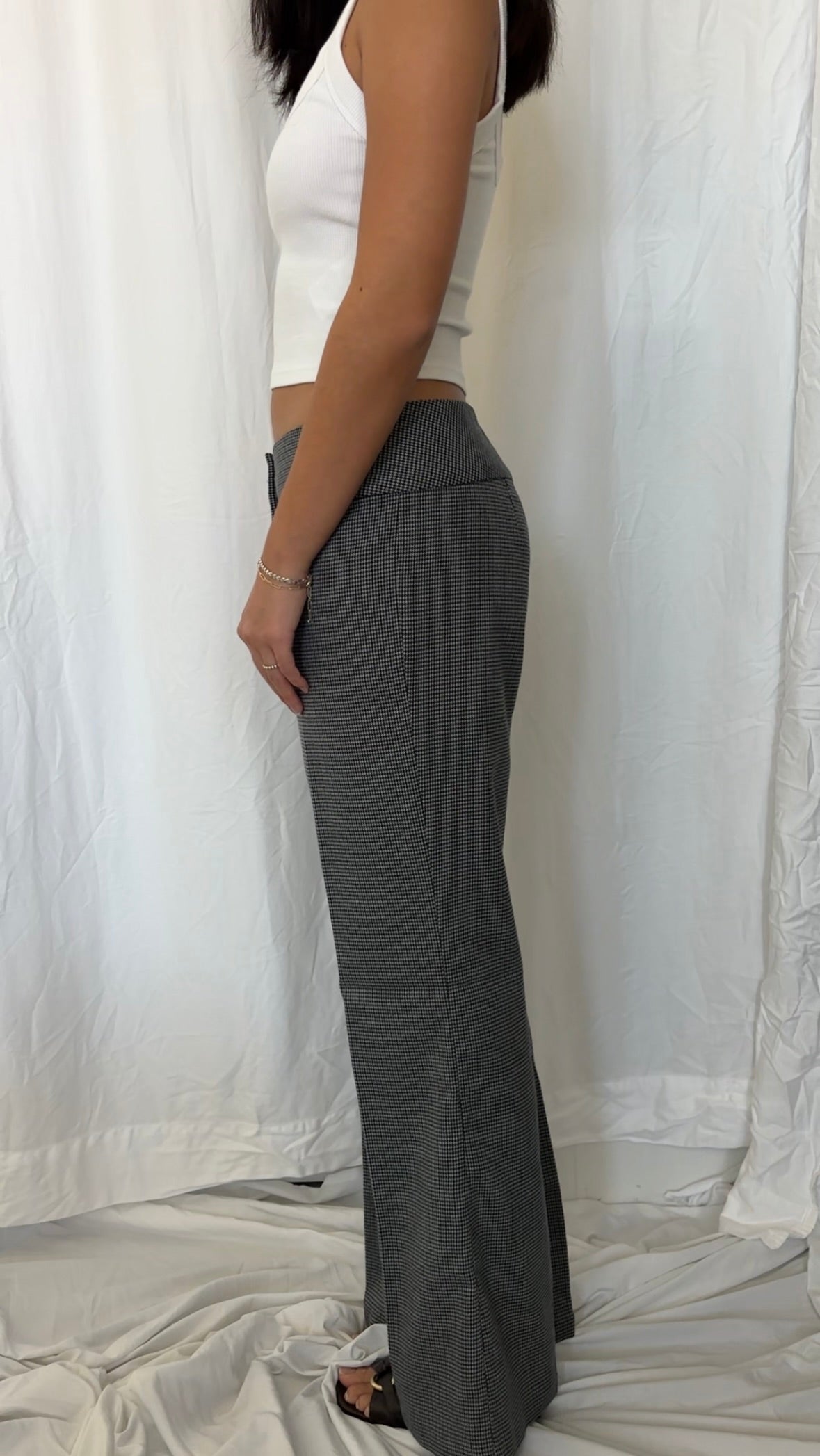 Zinc Size S Houndstooth Early 2000s Low Rise Pants