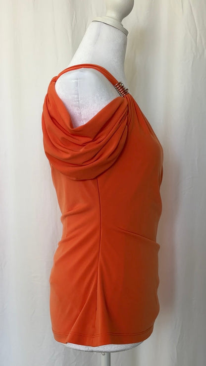 David Meister Size M One Shoulder Cinched Tank Top