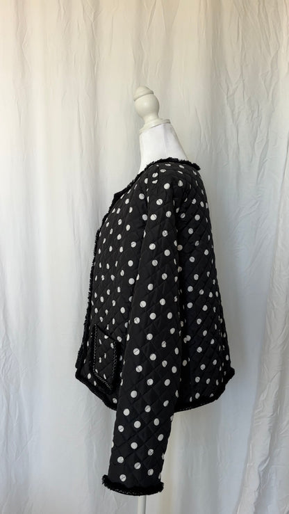 Crown & Ivy Size S Polka Dot Quilted Jacket