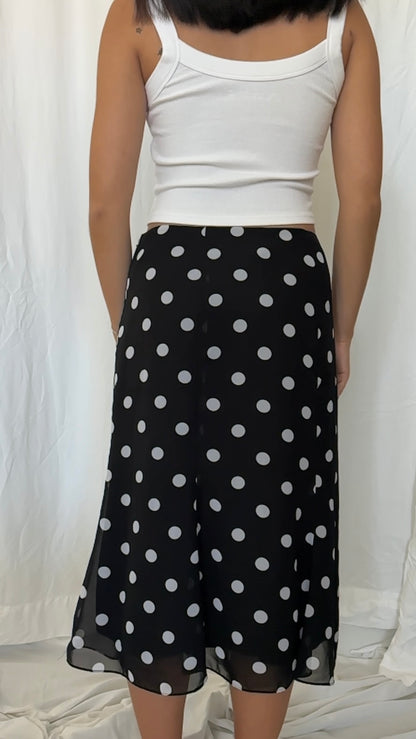 Jones Wear Size M Polka Dot Low Rise Midi Skirt