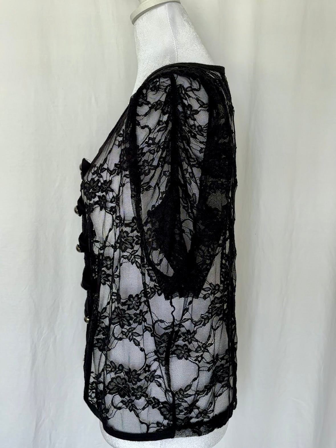 Delixious Size 3XL Lace Short Sleeve Cardigan