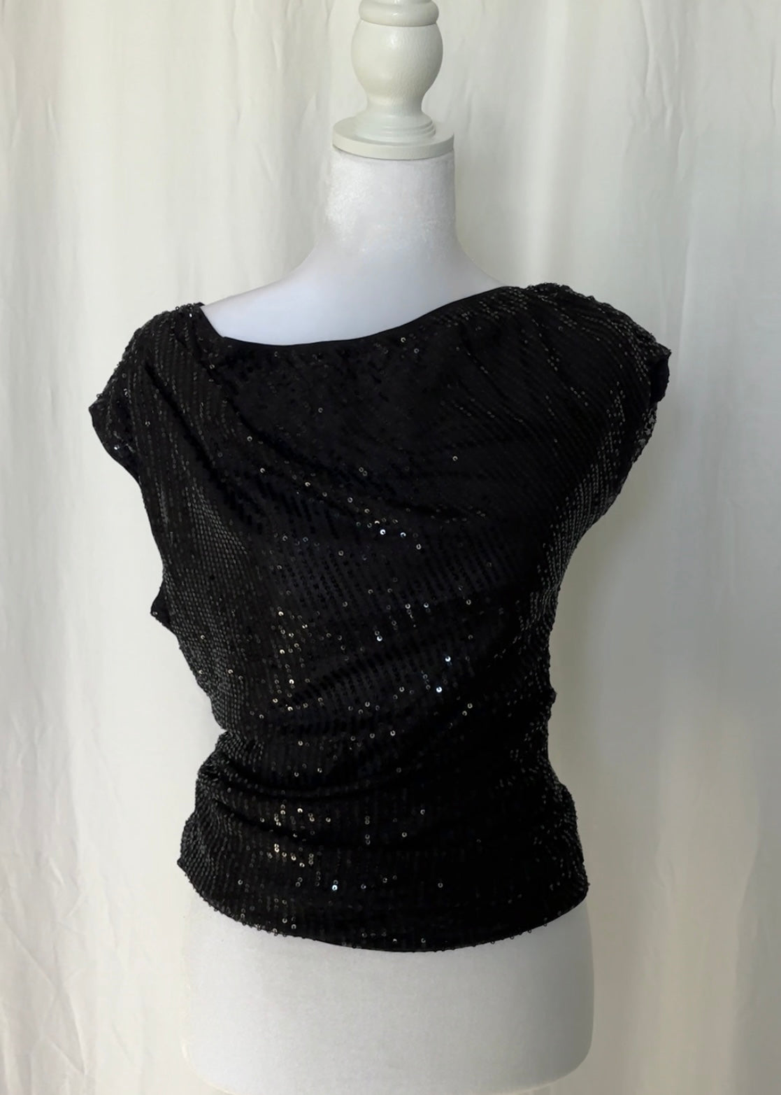 Size XS Sequin One Shoulder Sleeveless Top