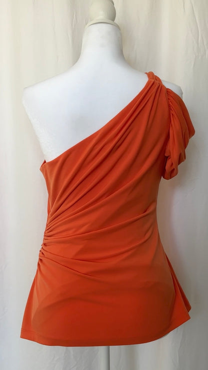 David Meister Size M One Shoulder Cinched Tank Top