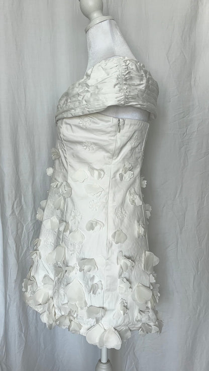 BHLDN by Anthropologie Size S 3D Floral Off The Shoulder Mini Occasions Dress