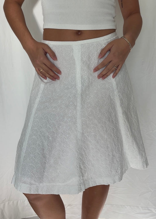Size XS Cotton Lace Midi Skirt