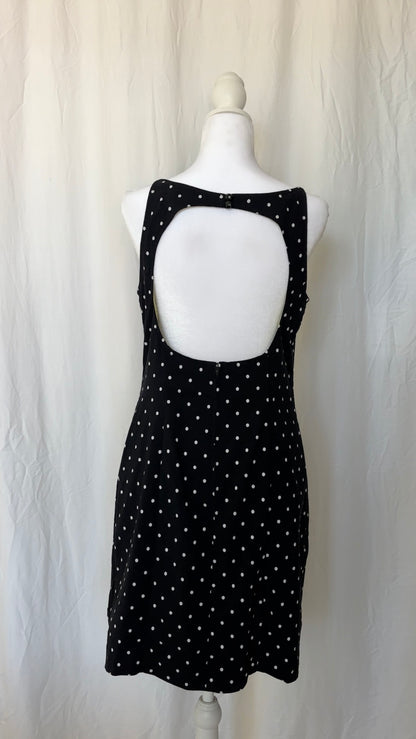 Dawn Joy Size M Open Back Polka Dot Midi Dress