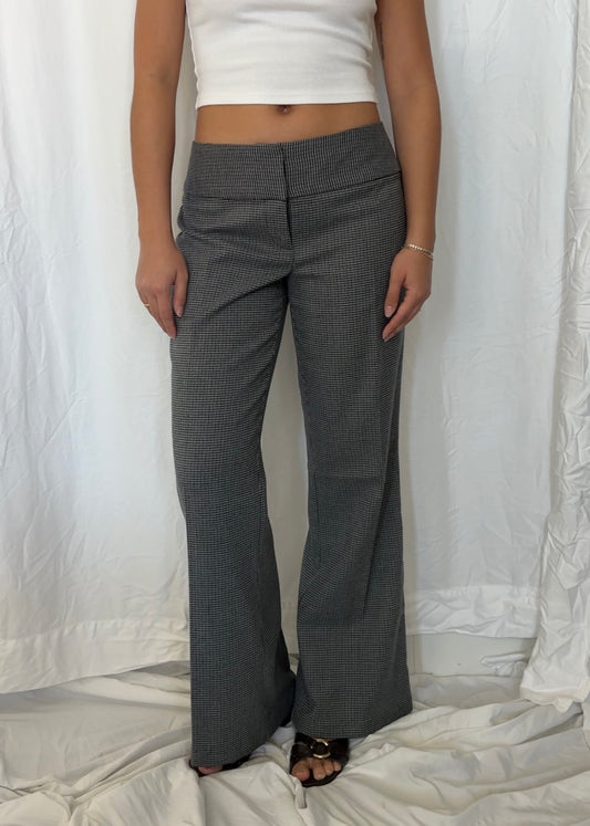 Zinc Size S Houndstooth Early 2000s Low Rise Pants