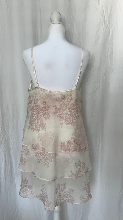 Valerie Stevens Size M Floral Sequins Midi Slip Sleeveless Dress
