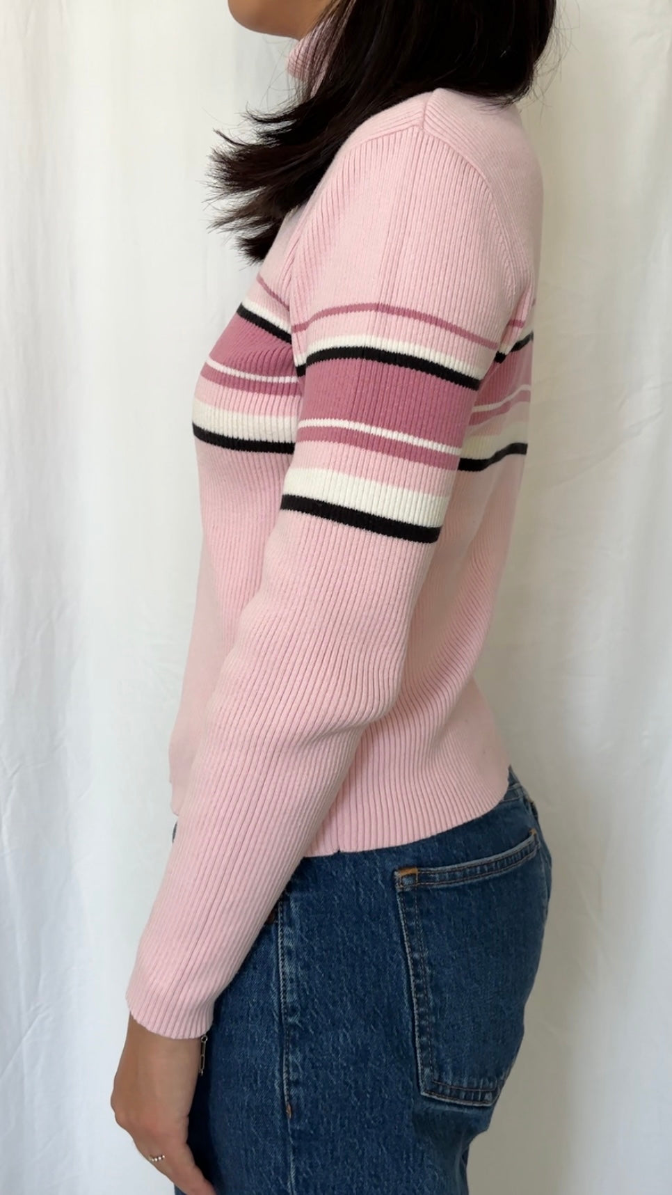 Relativity Size XS Striped Turtleneck Long Sleeve Sweater Top