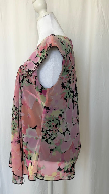 AGB Byer California Size L Floral Short Sleeve Top