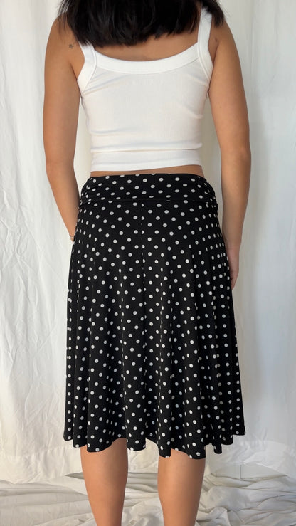 Cozy Collections Size S Polka Dot Midi Skirt